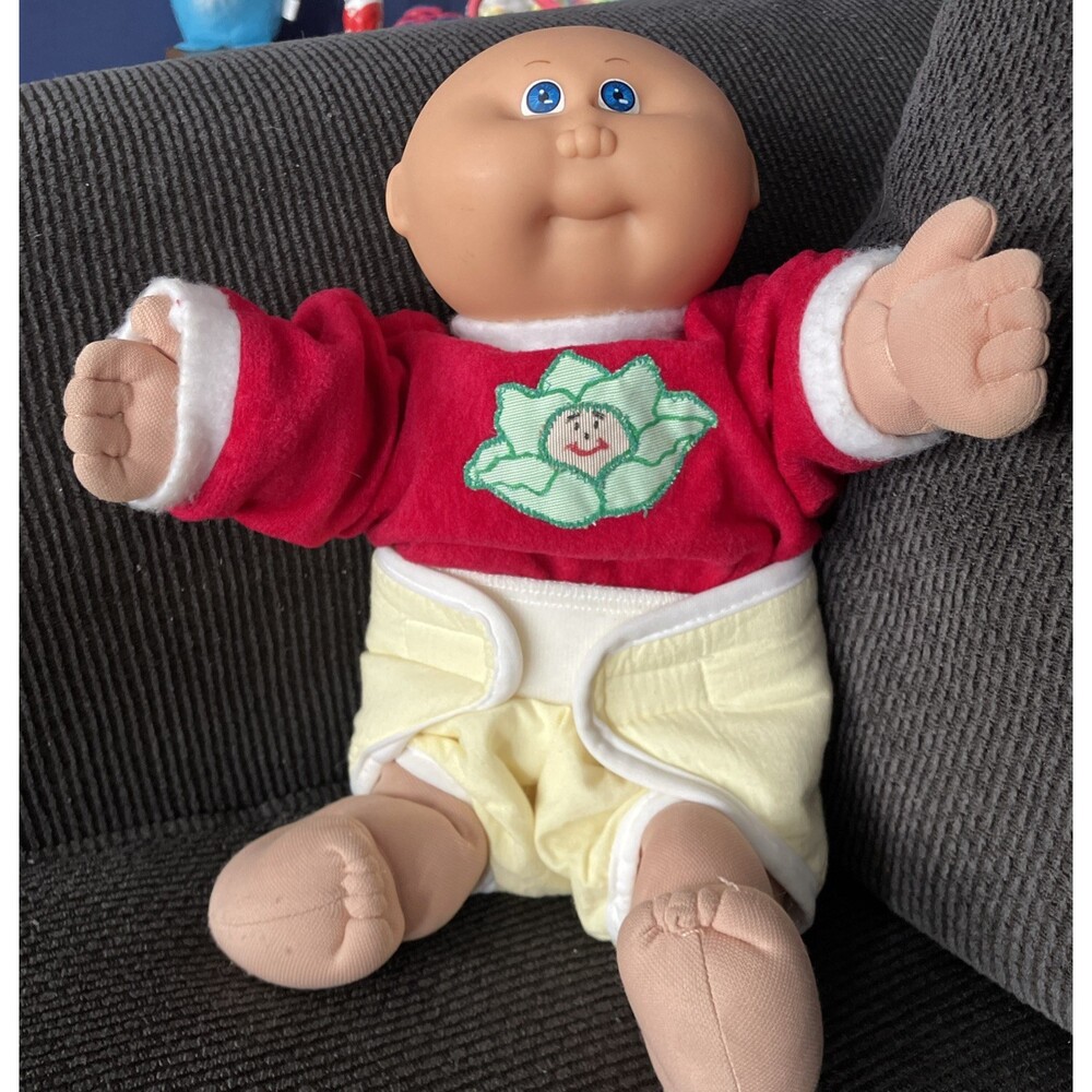 Cabbage Patch VNTG Doll 78-82 Xavier Roberts Bald Blue Eyes 14inches L 6inchesW